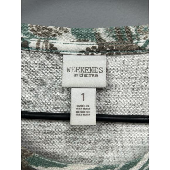 Chicos Pullover Womens Medium Abstract Print Lightweight Top Weekends Casual Shi - Picture 4 of 8